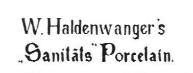 Клеймо Sanitäts-Porzellan Manufaktur W. Haldenwanger, W. Haldenwanger