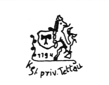 Клеймо Königl. priv. Porzellanfabrik Tettau