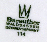 Клеймо Porzellanfabrik Waldsassen Bareuther & Co.