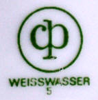 Клеймо VEB Vereinigte Porzellanwerke Colditz, Betriebsteil Weißwasser