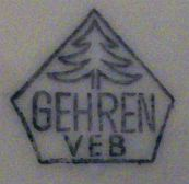 Клеймо VEB Thüringer Porzellanwerke Gehren