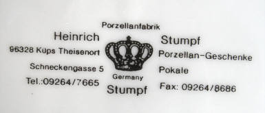 Клеймо Porzellanfabrik Heinrich Stumpf