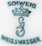 Клеймо Oberlausitzer Porzellanmanufaktur August Schweig & Co.