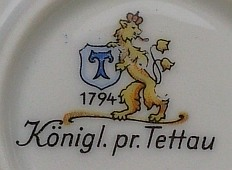 Клеймо Königl. priv. Porzellanfabrik Tettau