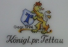 Клеймо Königl. priv. Porzellanfabrik Tettau