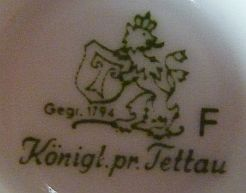 Клеймо Königl. priv. Porzellanfabrik Tettau