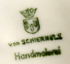 Клеймо C. G. Schierholz & Sohn Porzellanmanufaktur Plaue